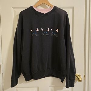 Vintage Black Cat Sweater